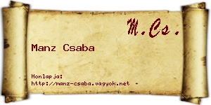 Manz Csaba névjegykártya